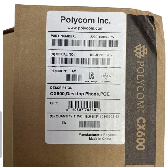 NEW Polycom CX600 2200-15987-025 for Microsoft Lync Desktop Phone POE - Picture 3 of 4